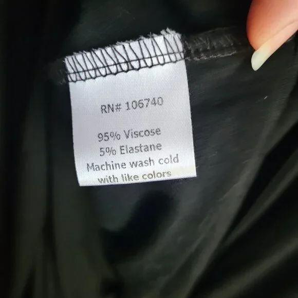 Pyramid collection 1x black sleeveless wrap style dress w asymmetrical hem/liner - Picture 8 of 8